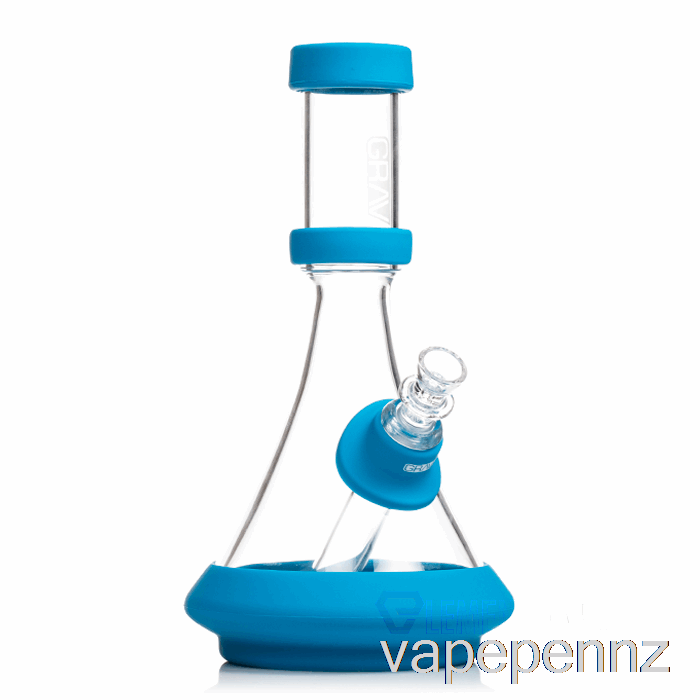 GRAV Deco Beaker in Silicone Clear + Blue VAPE NZ